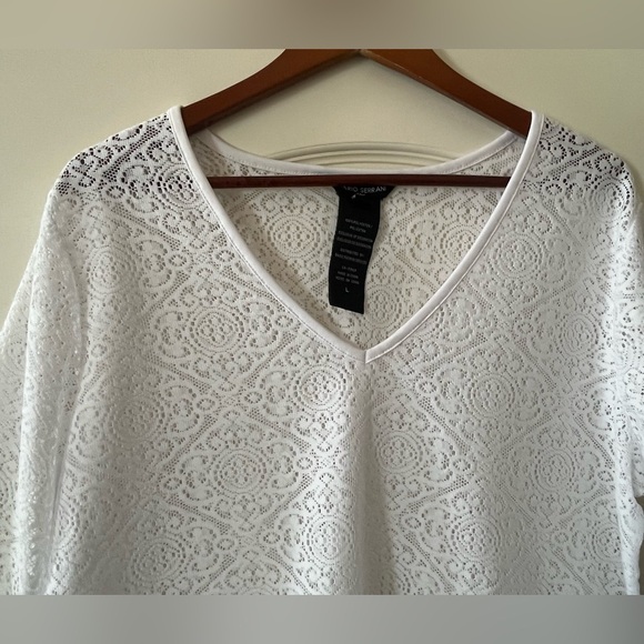 Mario Serrani Italy Lace Tunic Top, Boho Retro Swim Cover-up Women’s Large - Picture 4 of 13